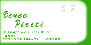 bence piriti business card